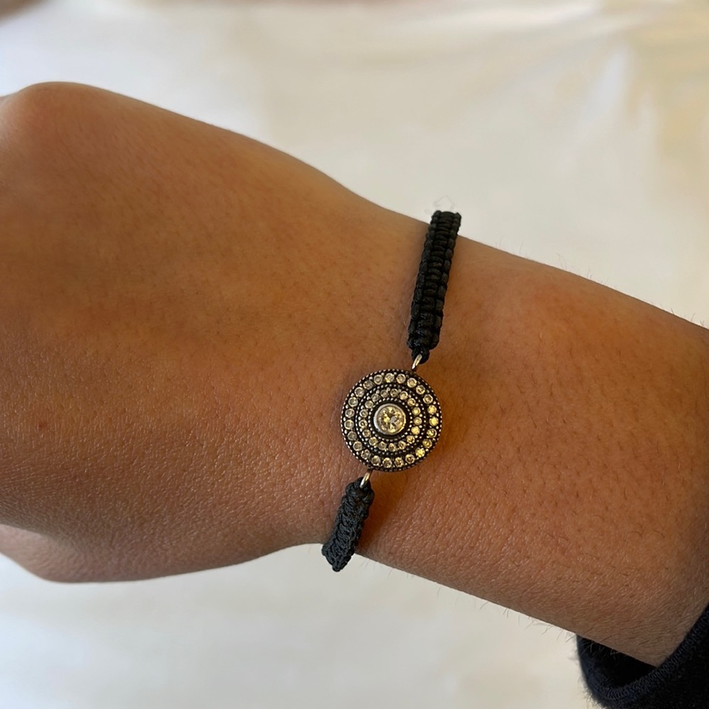 Beautiful diamond adjustable braided bracelet